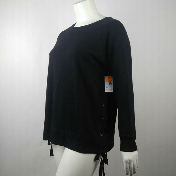 Xersion Sweatshirt Black Lace Up 0X NWT - Picture 3 of 6
